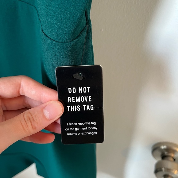 Express Ruffle Cami Fit and Fall Dress in Emerald Green - Picture 6 of 6